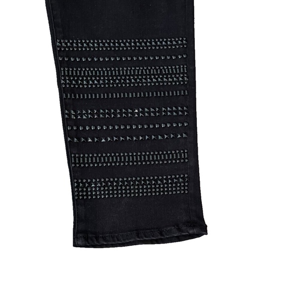 (NWT) Seven7 Women's Skinny Studded Jeans Black Raven Denim Size 24 - Picture 4 of 14